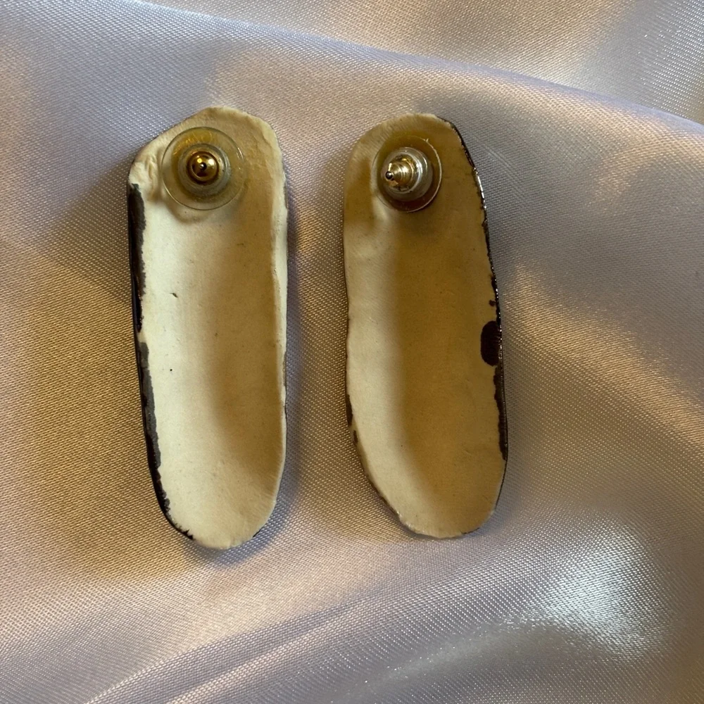 Rare Vintage Handmade Abstract Statement Organic-Shaped Drop Earrings